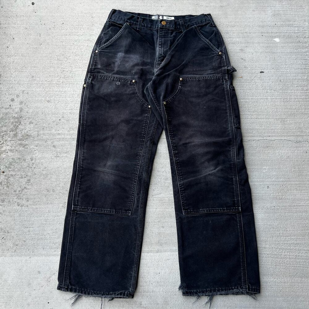 Carhartt faded black double knee work wear carpenter pants